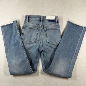 RE/DONE Stove Pipe High Rise Straight Leg Jeans‎ Light Stone Blue 23 190-3WSTV27